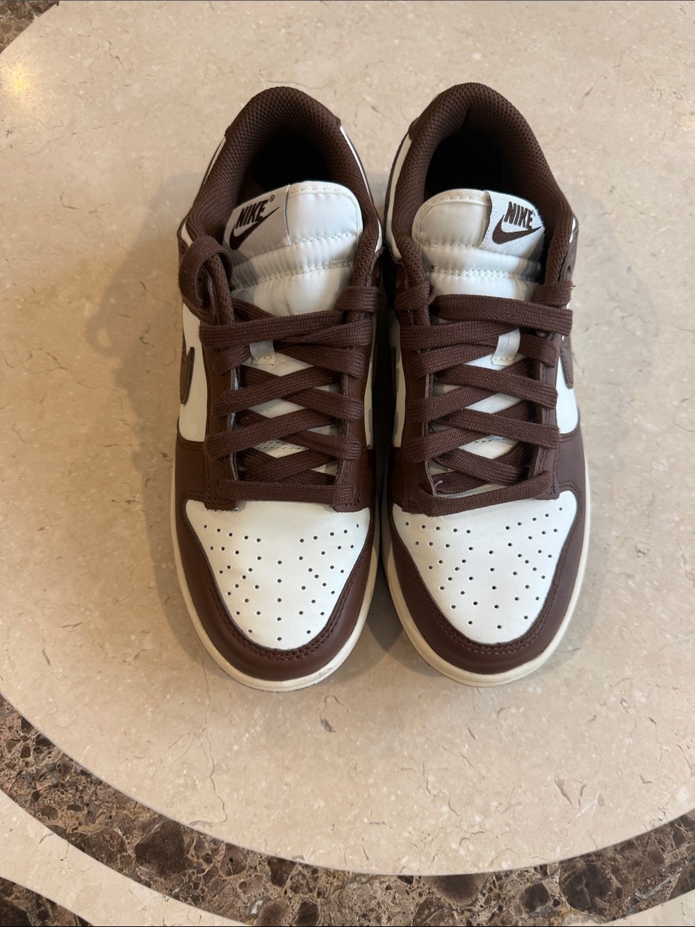 Nike Low-Top Sneakers in Brown and White. Size 7.5 women’s